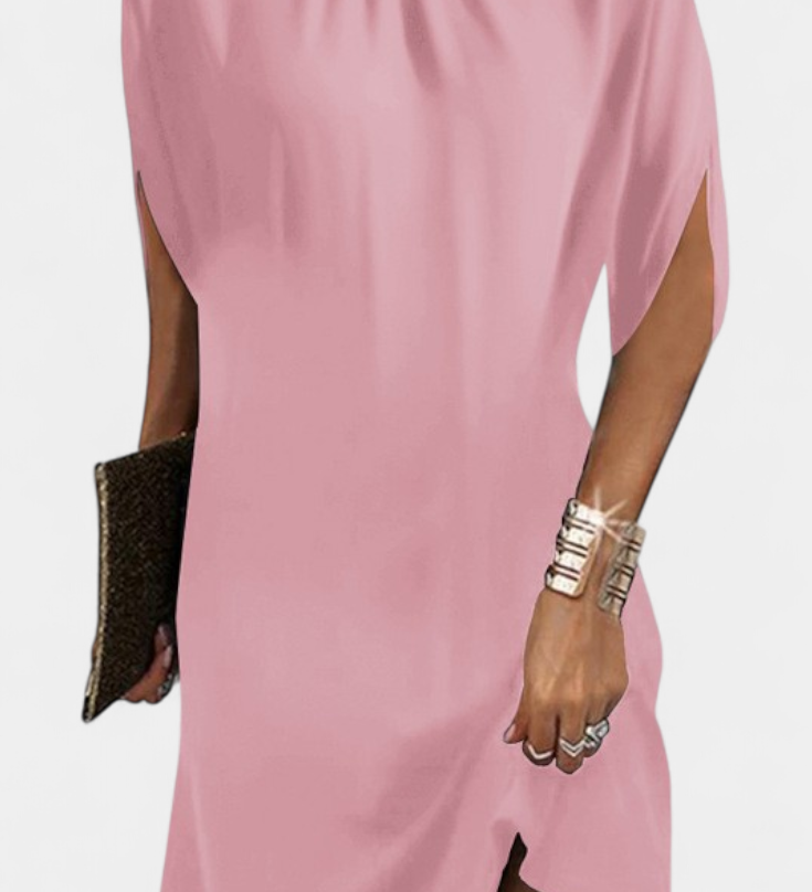 Rochie Midi Ena Fără Timp cu Decolteu Rotund