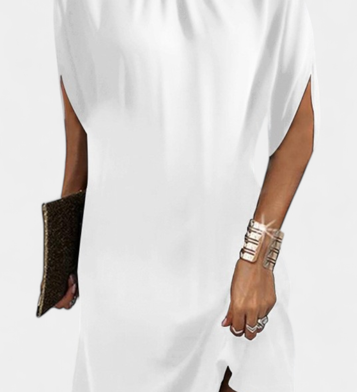 Rochie Midi Ena Fără Timp cu Decolteu Rotund