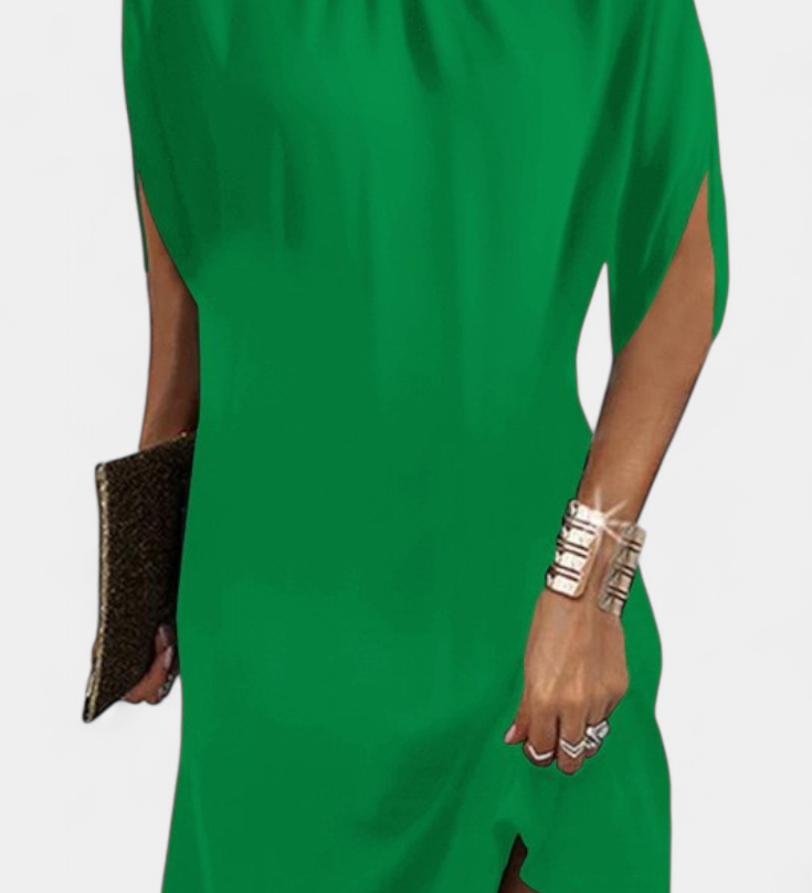 Rochie Midi Ena Fără Timp cu Decolteu Rotund