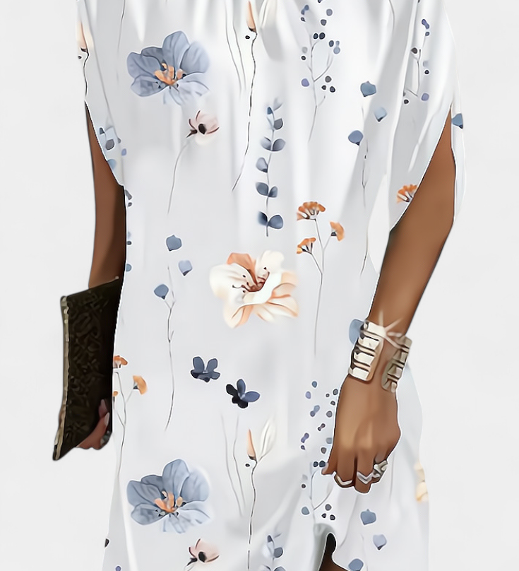 Rochie Midi Ena Fără Timp cu Decolteu Rotund