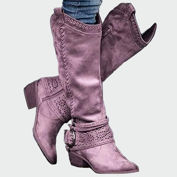 Veselka - Botine retro din piele pentru cowboy